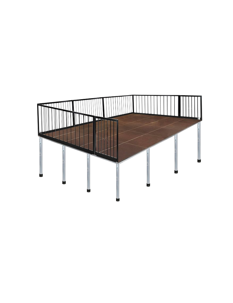 Scène 24m² réglable avec barrière 100 kg